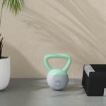 Kettlebell de 4 kg Pesa Russa Preenchida de Areia Metálica e Alça Antiderrapante 19x15x25 cm Verde