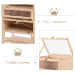 Gaiola de madeira para hamsters e outros pequenos roedores 60x40x120cm Madeira natural