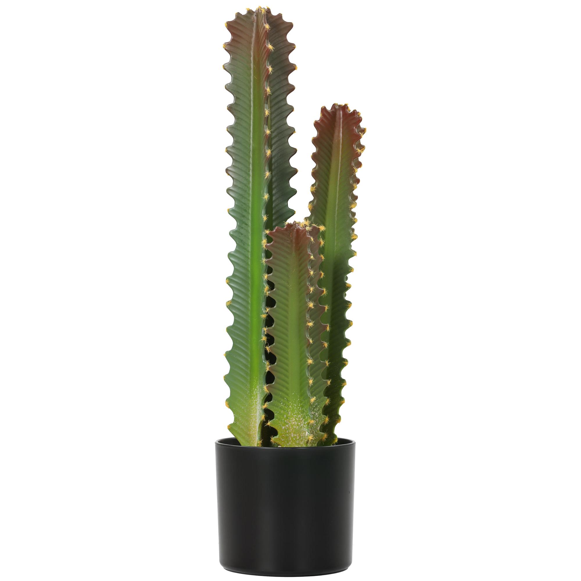 Cato Artificial 66 cm Planta Artificial Decorativa com Vaso e 3 Folhas para Decoração de Interiores Verde