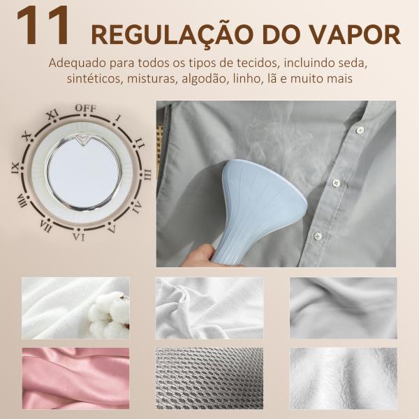 Ferro de Engomar a Vapor 1800W Temperatura Ajustável 11 Níveis Depósito de 2 L Aquecimento em 38s 35x25x47 - 118,5 cm Amarelo