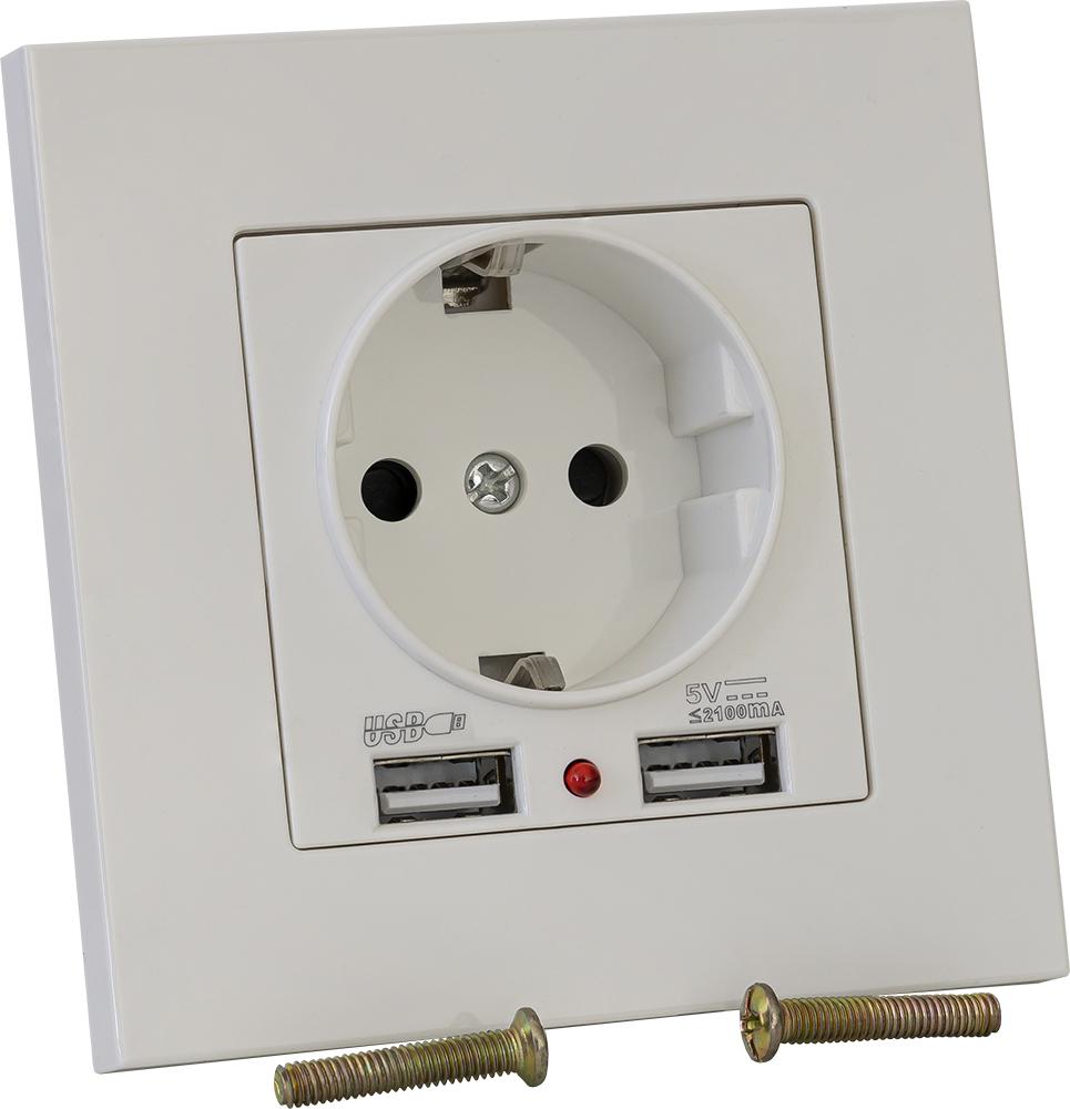 Tomada Interior de Parede c/ 2 USB