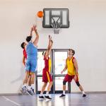 Tabela de Basquetebol de Parede para Interior e Exterior com Painel Inquebrável de 110x75 cm e Rede Resistente a Rasgos Preto