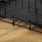 Gaiola para Cães com 2 Portas Gaiola para Animais de Estimação de Arame Dobrável com Alça de Transporte Aço 76x46x52cm Preto