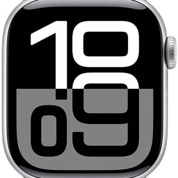 Apple Watch Series 10 GPS 42mm Alumínio Prateado c/ Bracelete Desportiva Azul Denim S/M