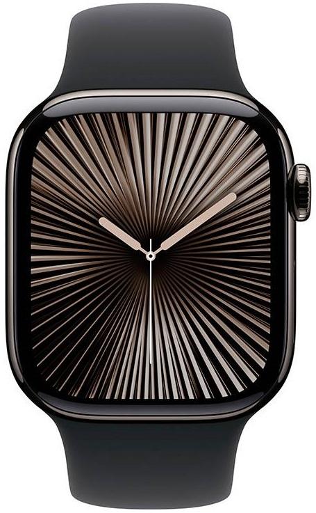 Apple Watch Series 10 GPS + Cellular 42mm Titânio Ardósia c/ Bracelete Desportiva Preta S/M