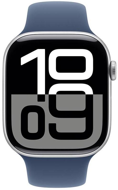 Apple Watch Series 10 GPS + Cellular 46mm Alumínio Prateado c/ Bracelete Desportiva Azul Denim M/L
