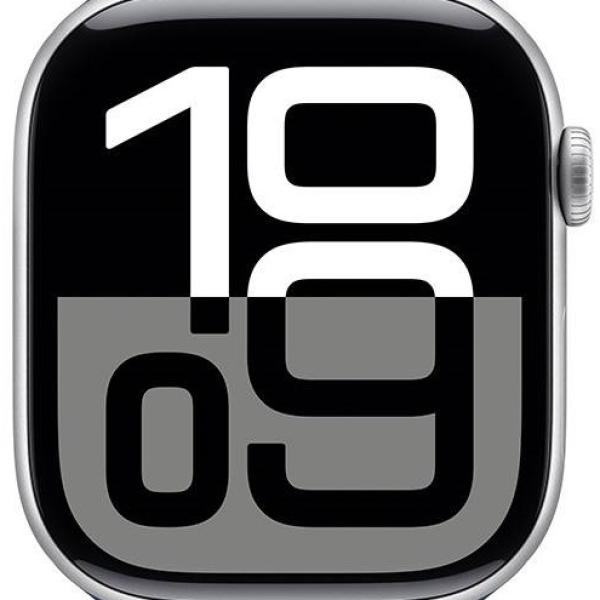 Apple Watch Series 10 GPS + Cellular 46mm Alumínio Prateado c/ Bracelete Desportiva Azul Denim M/L