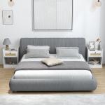 Conjunto de 2 Mesas de Cabeceira Mesas de Cabeceira para Dormitório com Gaveta em Vime 40x40x53 cm Branco