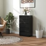 Cómoda com 5 Gavetas de Madeira Cómoda de Dormitório Cómoda Branca para Sala de Estar Estilo Moderno 55x34x100 cm Preto
