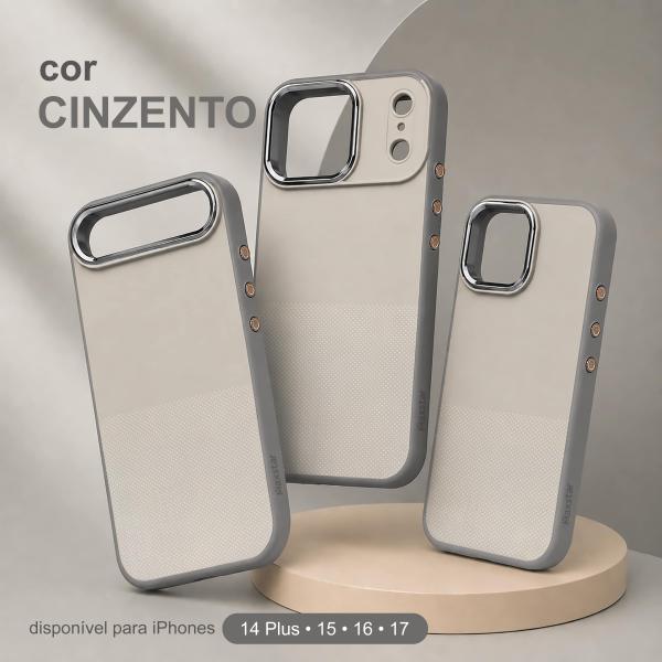 Maxstar MX802 Capa Magnética Antichoque Compatível com MagSafe para Apple iPhone 17 Pro Max, com Botão de Controlo da Câmara, Proteção Integral, Cantos Reforçados e Textura Antiderrapante - Cinzento