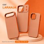Maxstar MX802 Capa Magnética Antichoque Compatível com MagSafe para Apple iPhone 16 Pro, com Botão de Controlo da Câmara, Proteção Integral, Cantos Reforçados e Textura Antiderrapante - Laranja