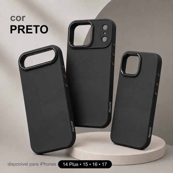 Maxstar MX802 Capa Magnética Antichoque Compatível com MagSafe para Apple iPhone 15 Pro, com Botão de Controlo da Câmara, Proteção Integral, Cantos Reforçados e Textura Antiderrapante - Preto
