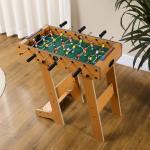 Mesa de Matraquilho para Crianças e Adultos Matraquilho 69x37x70cm com 2 Bolas 6 Hastes Metálicas 2 Placares de Pontos 18 Jogadores Pés Dobrável para Familias Festas Madeira