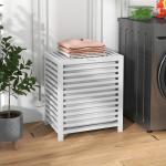 Cesto de Roupa de Bambu Cesto Roupa Suja Capacidade 55L com Bolsa Amovível Forma Retangular 50x36x60 cm Branco