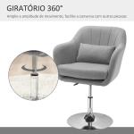 Cadeira de Escritório Operativa Giratória 360°com Altura Ajustável Apoio para os Braços e Almofada 60x60x79 - 91 cm Cinza
