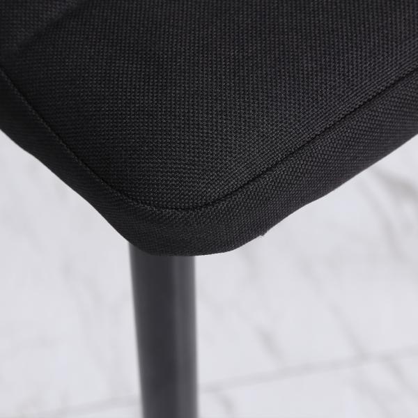 Conjunto de 4 Cadeiras de Sala de Jantar Estofadas em Linho com Pernas em Metal Cadeiras Modernas para Cozinha Quarto Suporta até 120 kg 41x50x97 cm Preto