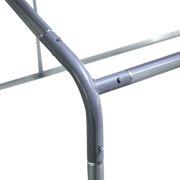 Galinheiro para Exterior Grande de Aço Galvanizado 280x380x195 cm Gaiola para Galinhas com Cobertura de Tecido Oxford Prata