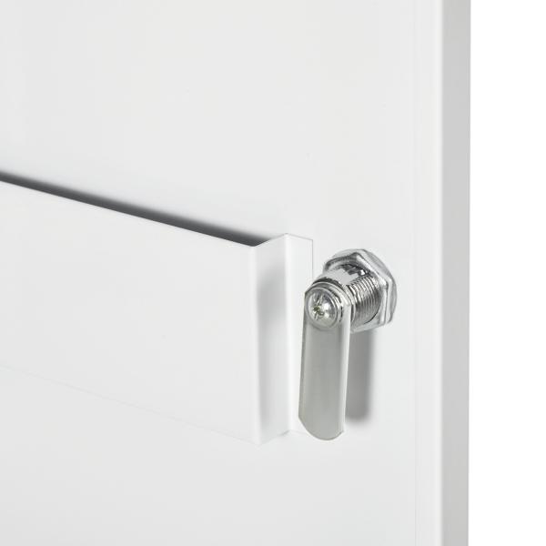Armário de Parede de Aço para Medicamentos de 3 Níveis com Fechadura e 2 Chaves para Casa de Banho 40x15x53,5 cm Branco