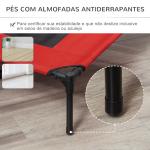 Cama para Animais de Estimação Cama Elevada para Cães Gatos com Tecido Transpirável para Dormir Relaxar Exterior Jardim Terraço 122x92x23cm Vermelho