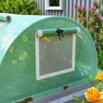 Estufa Pequena para Cultivo de Plantas com 5 Janelas Estrutura em Aço e Cobertura de PE Anti - UV 300x80x45 cm Verde
