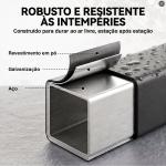 Suporte para Lenha com Cobertura Oxford 600D, Aço Galvanizado, 250 kg, Interior e Exterior, Preto