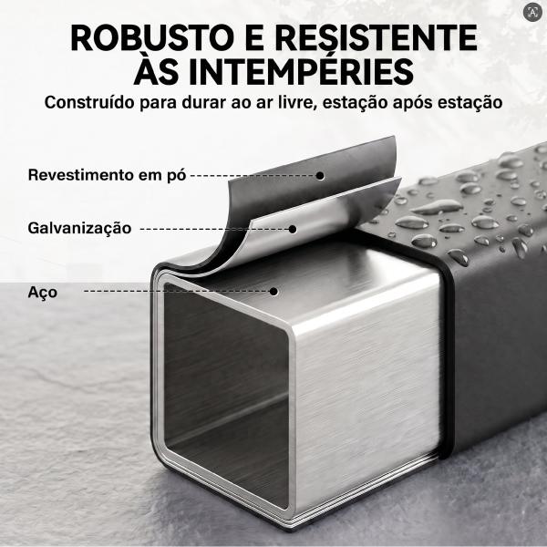 Suporte para Lenha com Cobertura Oxford 600D, Aço Galvanizado, 250 kg, Interior e Exterior, Preto