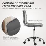 Cadeira de Escritório sem Apoio para os Braços Cadeira de Escritório Giratória com Altura Ajustável 48x52x78 - 90 cm Cinza