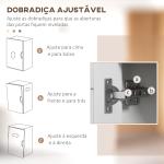 Móvel Auxiliar de Cozinha Moderno Móvel para Micro - Ondas com Prateleiras 3 Portas Compartimento Aberto 80x35x97 cm Branco