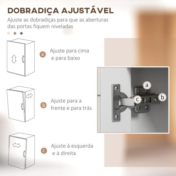 Móvel Auxiliar de Cozinha Moderno Móvel para Micro - Ondas com Prateleiras 3 Portas Compartimento Aberto 80x35x97 cm Branco