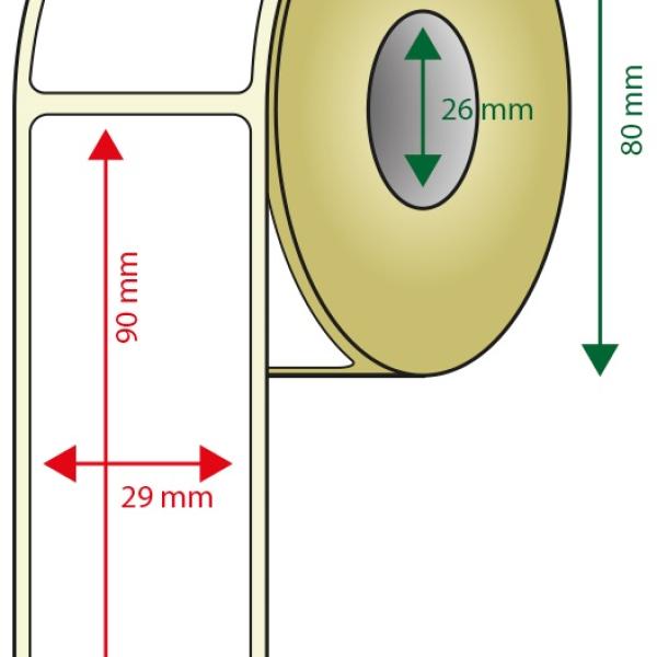 Pack 6x Rolos de Etiquetas Térmico - Adesivas (29 x 90mm) - AQPROX