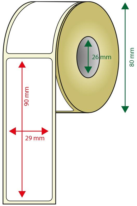 Pack 6x Rolos de Etiquetas Térmico - Adesivas (29 x 90mm) - AQPROX
