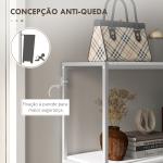 Mesa Consola de Entrada Mesa de Entrada com Estante Aberto e Estrutura de Aço Anti - tombo para Sala 100x30x87 cm Branco