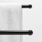 Toalheiro de Pé de Metal Escada para Casa de Banho com 2 Barras em Forma de T Design Moderno 50x18,5x85 cm Preto