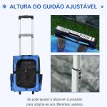 Transportadora para Animais de Estimação 2 em 1 Mochila de Viagem com 2 Rodas para Cães Gatos com Alça Retrátil de Alumínio e Bolso de Armazenamento 42x25x55cm Azul