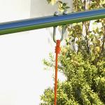 Conjunto de Baloiço para Crianças com 2 Assentos Resistente aos Raios UV e Suporte de Metal 269x160x180 cm Multicor