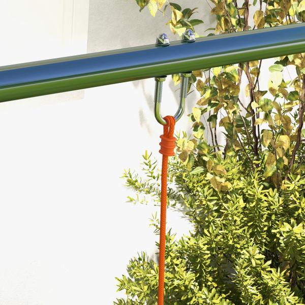 Conjunto de Baloiço para Crianças com 2 Assentos Resistente aos Raios UV e Suporte de Metal 269x160x180 cm Multicor