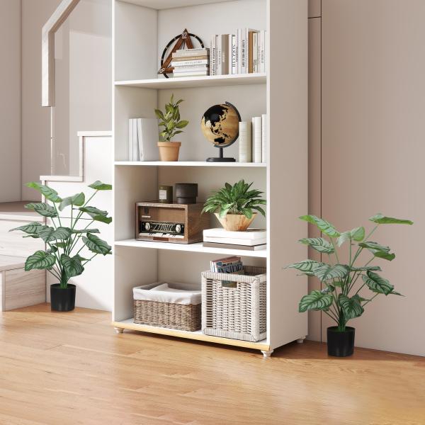 Conjunto de 2 Plantas Artificiais Decorativas 65 cm Plantas Artificiais com Vaso e Folhas para Interior Verde