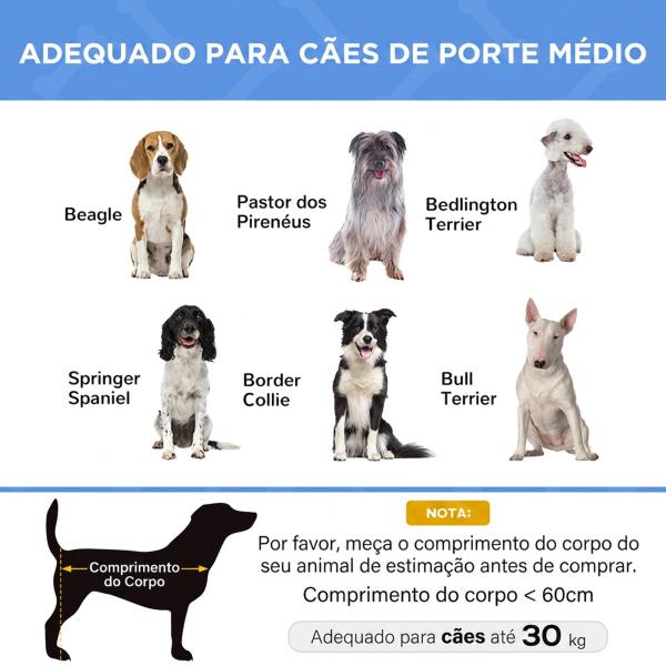 Cama Elevada para Cães com Tecido Oxford e Estrutura de Metal para Interior e Exterior 92x76x18 cm Azul