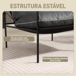 Poltrona Moderna Poltrona de Leitura Estofada em Couro Sintético Capas de Almofadas Removíveis 74,5x75x77 cm Cinza Carvão