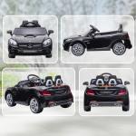 Carro Elétrico Mercedes SLC 300 12V com Controlo Remoto Faróis LED Música TF USB e Abertura da Porta 3 - 5km/h 107x62,5x44 cm Preto