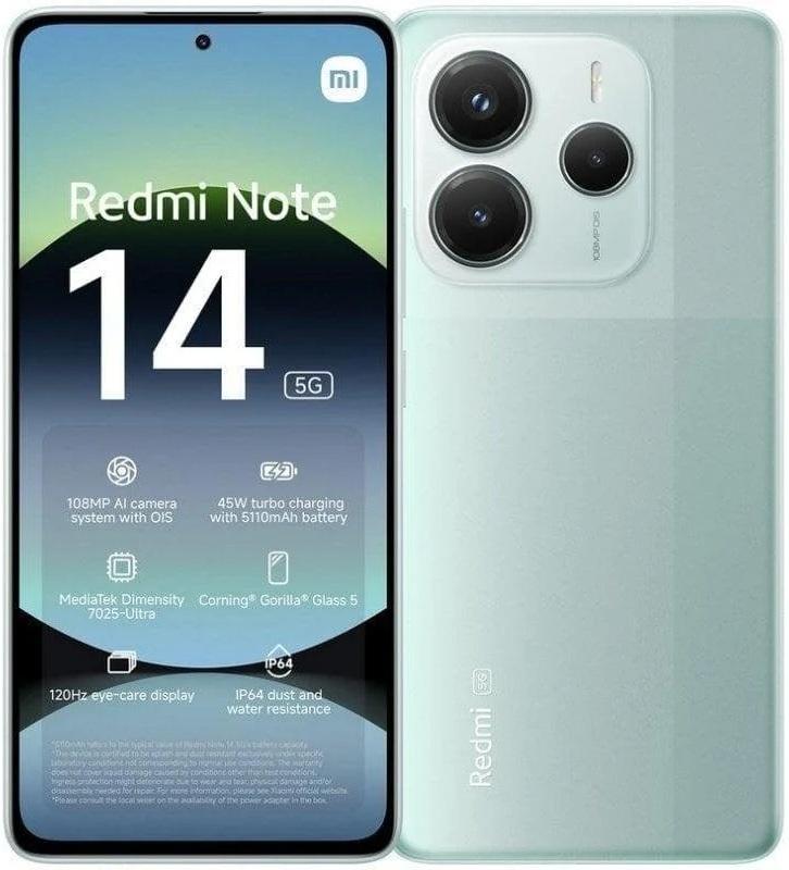 Smartphone Xiaomi Redmi Note 14 5G 6.67 6GB/128GB Dual SIM (Coral Green)