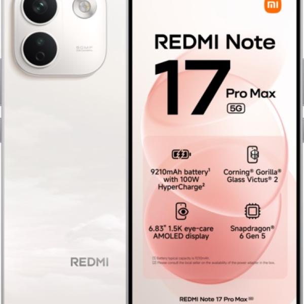 Smartphone Xiaomi Redmi Note 17 Pro Max 5G 6.83" (8 / 256GB) 120Hz Branco