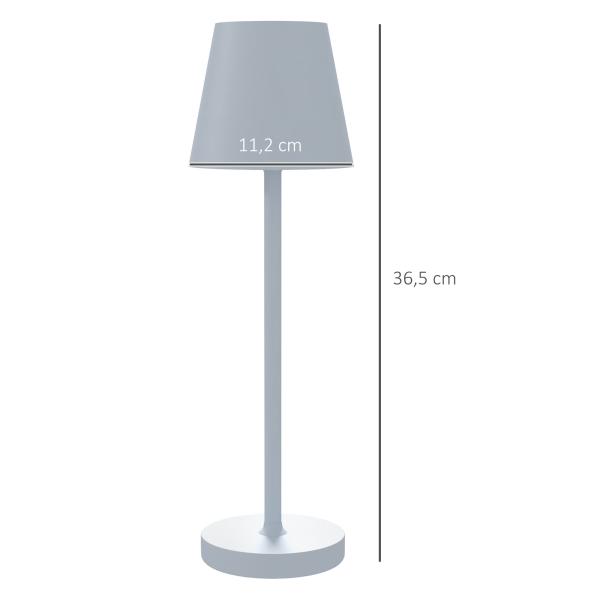 Candeeiro de Mesa com Luzes LED Candeeiro de Mesa Sem Fios Recarregável por USB - C 3 Cores Ø11,2x36,5 cm Branco