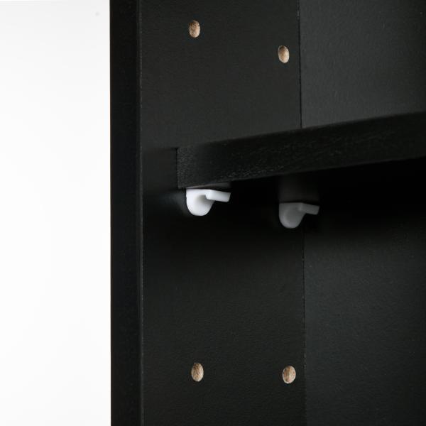 Vitrine de Parede de Madeira com Prateleiras Ajustáveis e 2 Portas Corredeiras de Vidro para Coleções Perfumes 80x9,5x60cm Preto