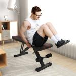 Banco de Abdominais Ajustável Banco de Musculação Dobrável para Treino de Corpo Completo 82x35x42,5 - 107 cm Preto