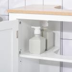 Móvel para Lavatório Pousar com 2 Portas e Prateleira Ajustável Estilo Moderno 60x30x60cm Branco e Madeira