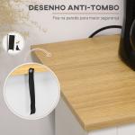 Aparador Móvel Auxiliar de Cozinha com 2 Gavetas 3 Portas e Prateleira Ajustável Móvel de TV de até 50 Polegadas 117x35x80 cm Branco e Madeira