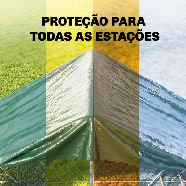 Lona Impermeável Exterior 6x8 m Toldo PE 90 g/m² Proteção UV com Ilhós Reforçados para Lenha Móveis de Jardim Verde