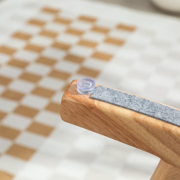 Poltrona Baloiço Estofada em Linho com Pés de Madeira de Borracha e Apoio para os Braços 65x87x94,5 cm Cinza