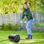 Rolo de gramado para jardim com capacidade de 60L preenchível com areia ou água de 50 cm de diâmetro preto
